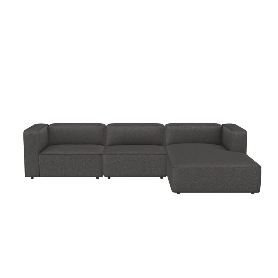 Create Roomy modulsofa i grå, moderne design med chaiselong til komfortabel afslapning, produceret i Europa.